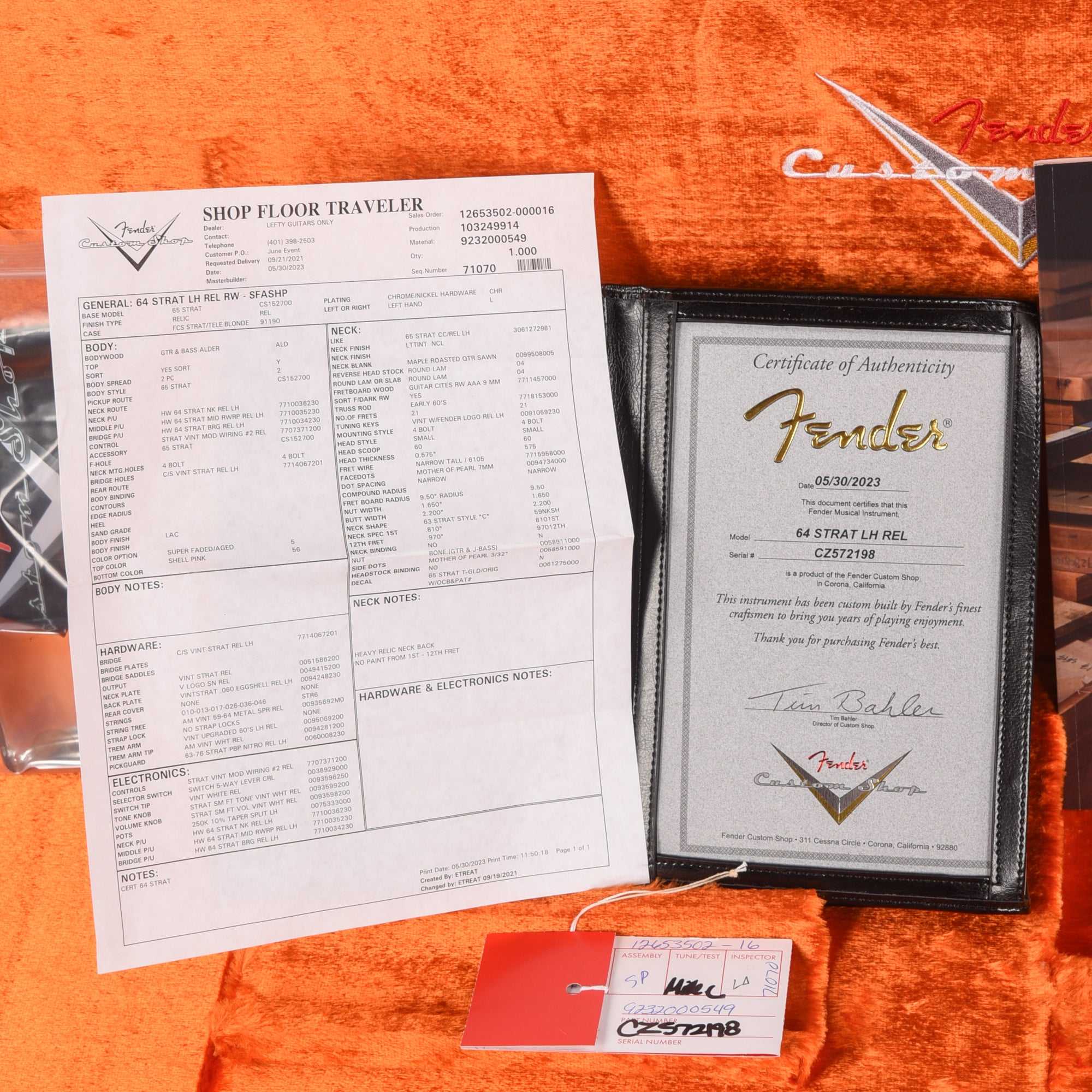 Fender Custom Shop '64 Stratocaster Relic Shell Pink 2023 LEFTY