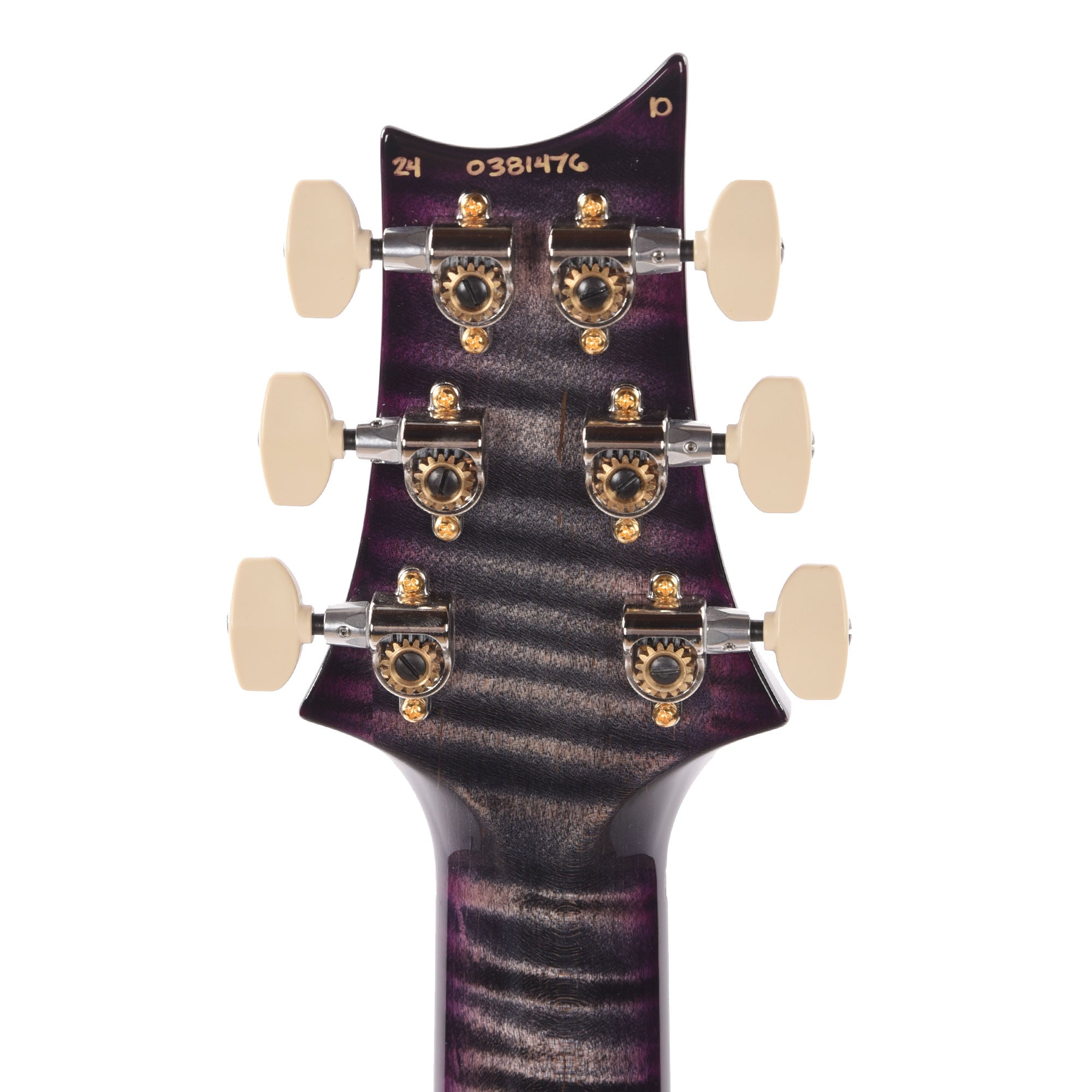 PRS Wood Library Custom 24 Piezo 10-Top Flame Charcoal Purple Burst w/Figured Stained Neck & Ebony Fingerboard