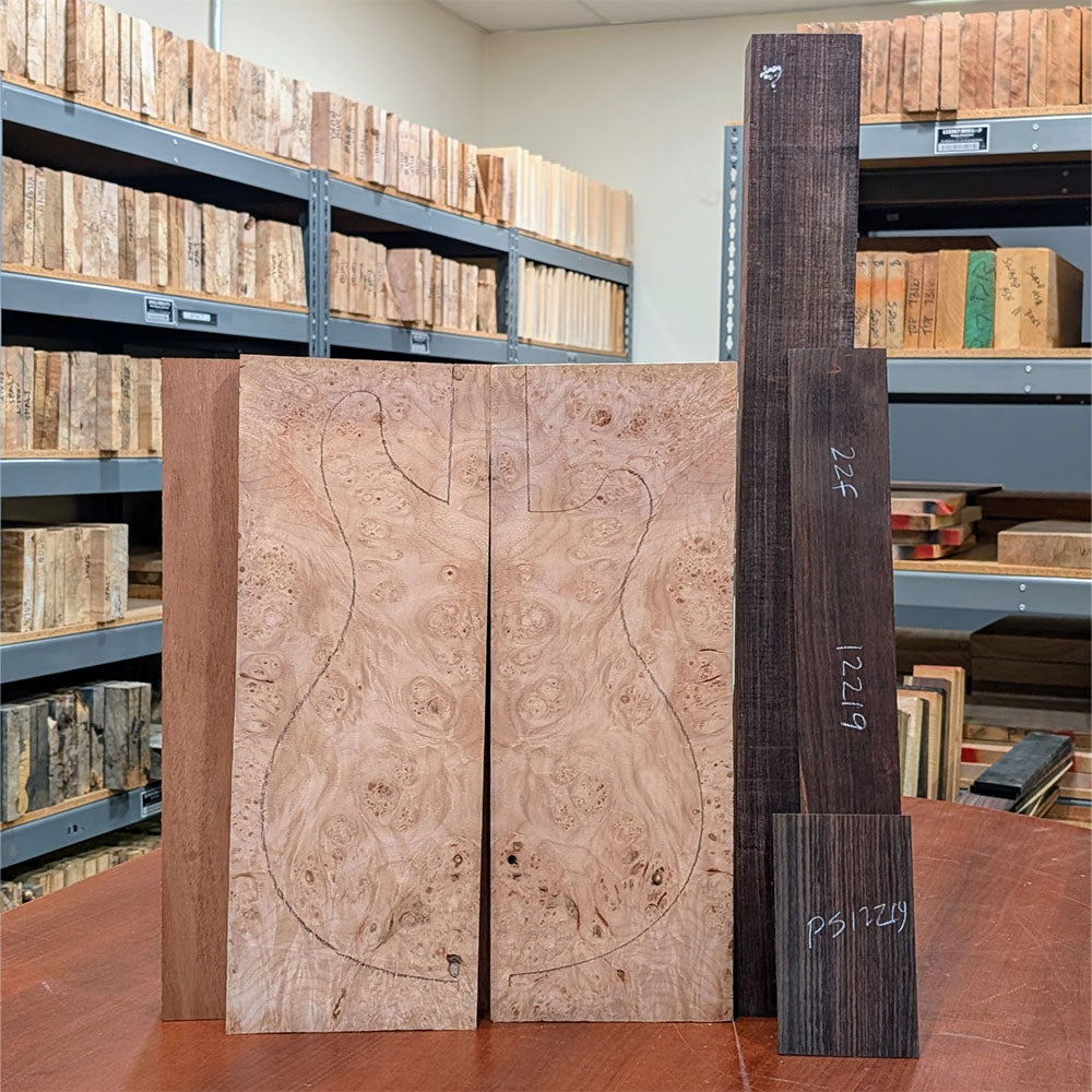 PRS Private Stock #12219 McCarty 594 Maple Burl/African Mahogany Fall Leaf Stain w/Maple Burl Bird Inlays