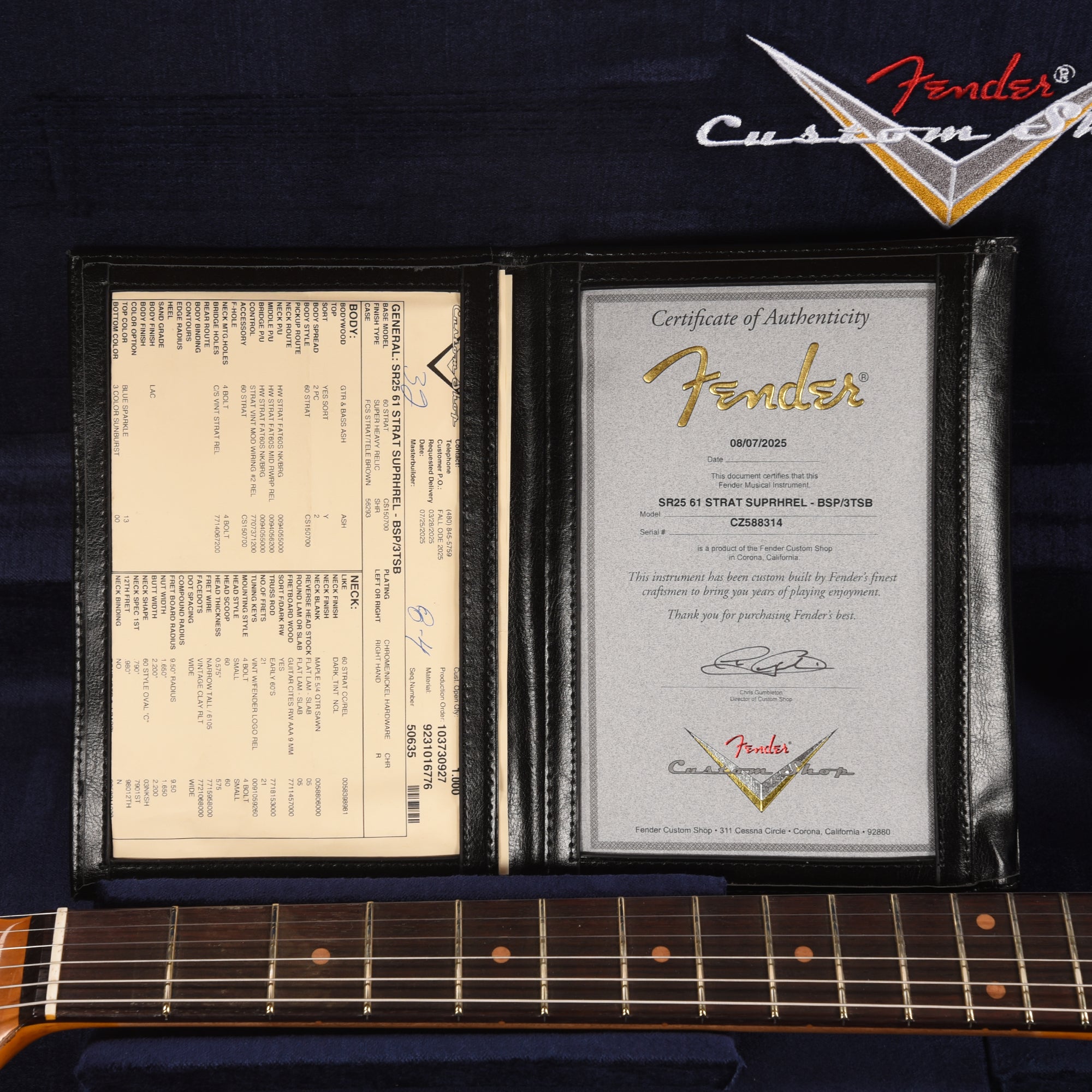 Fender Custom Shop 1961 Stratocaster Super Heavy Relic Blue Sparkle over 3-Color Sunburst