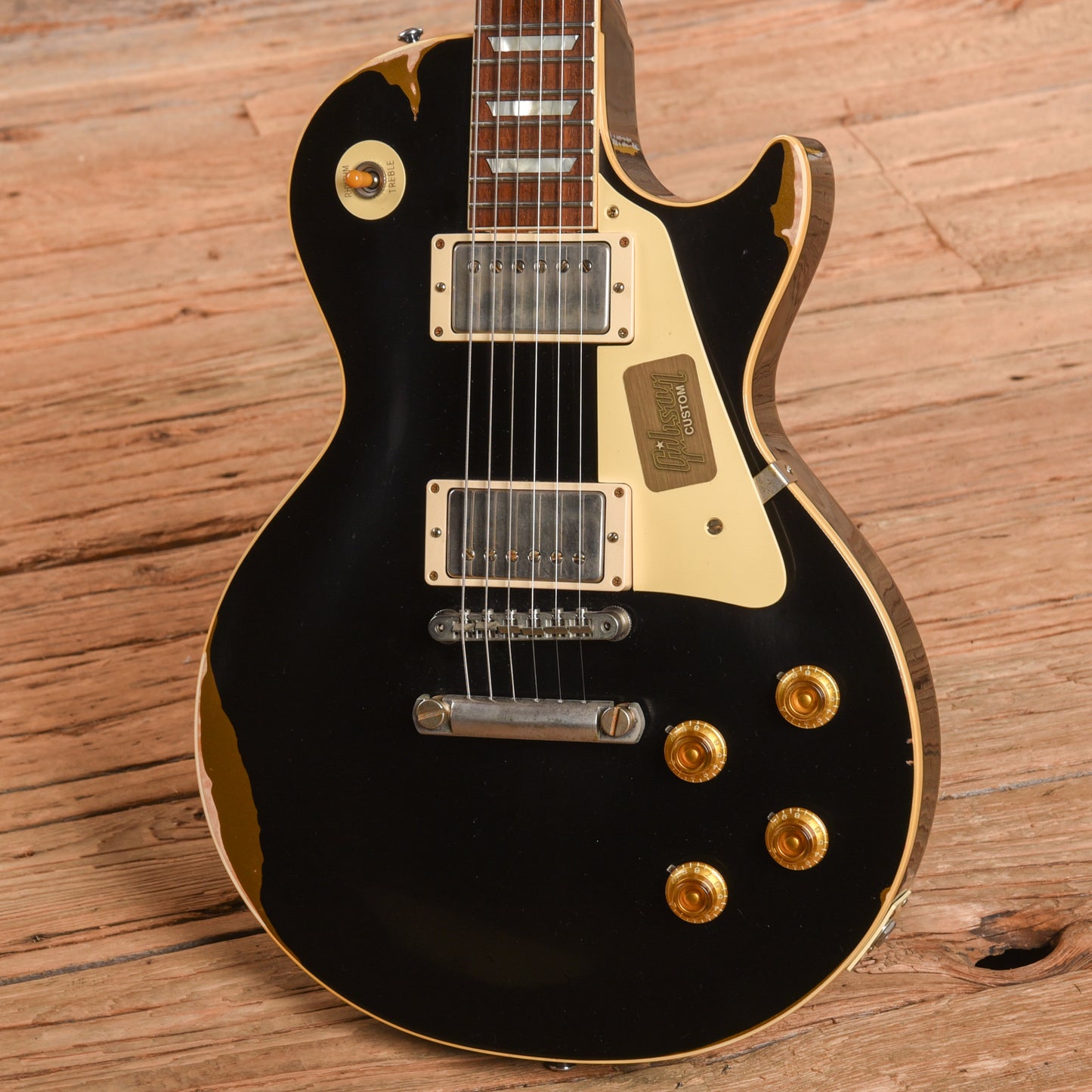 Gibson Custom Painted Over Series '58 Les Paul Standard Reissue Ebony Over Gold 2017