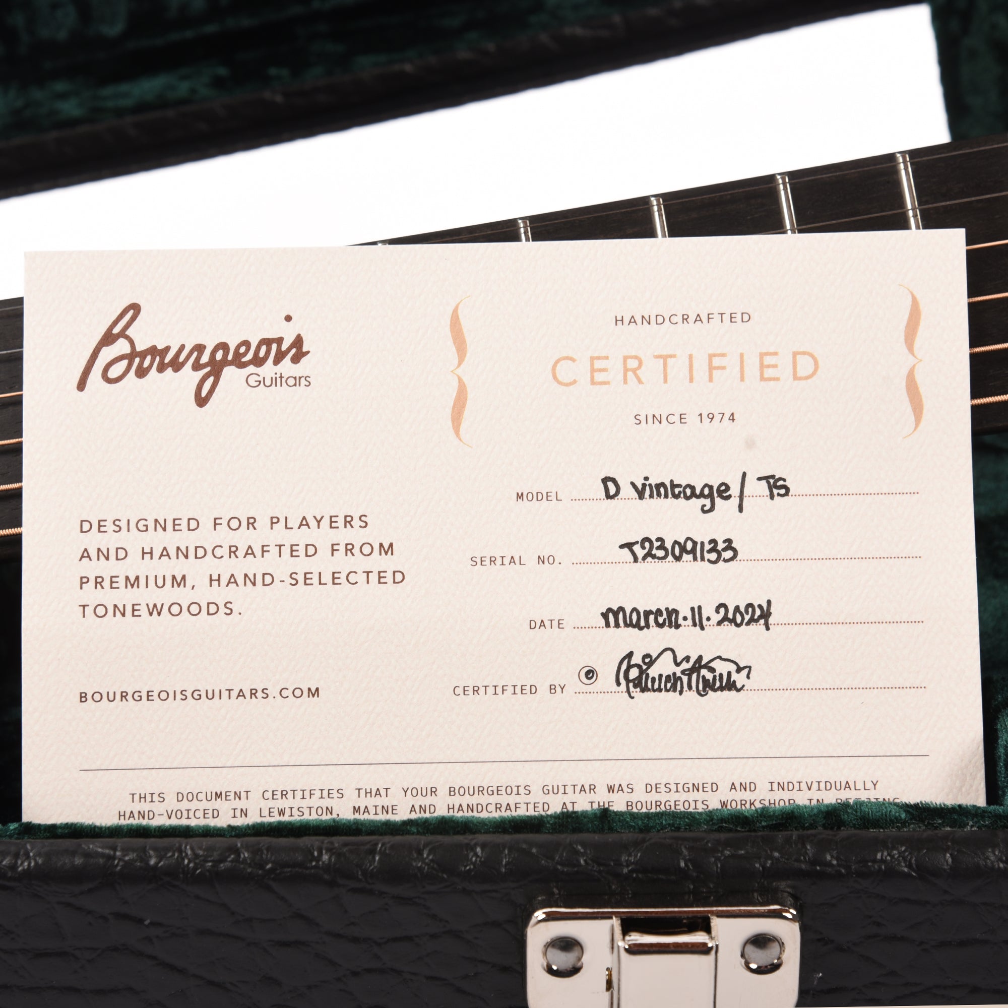 Bourgeois Touchstone Vintage D Alaskan Sitka/Indian Rosewood Natural