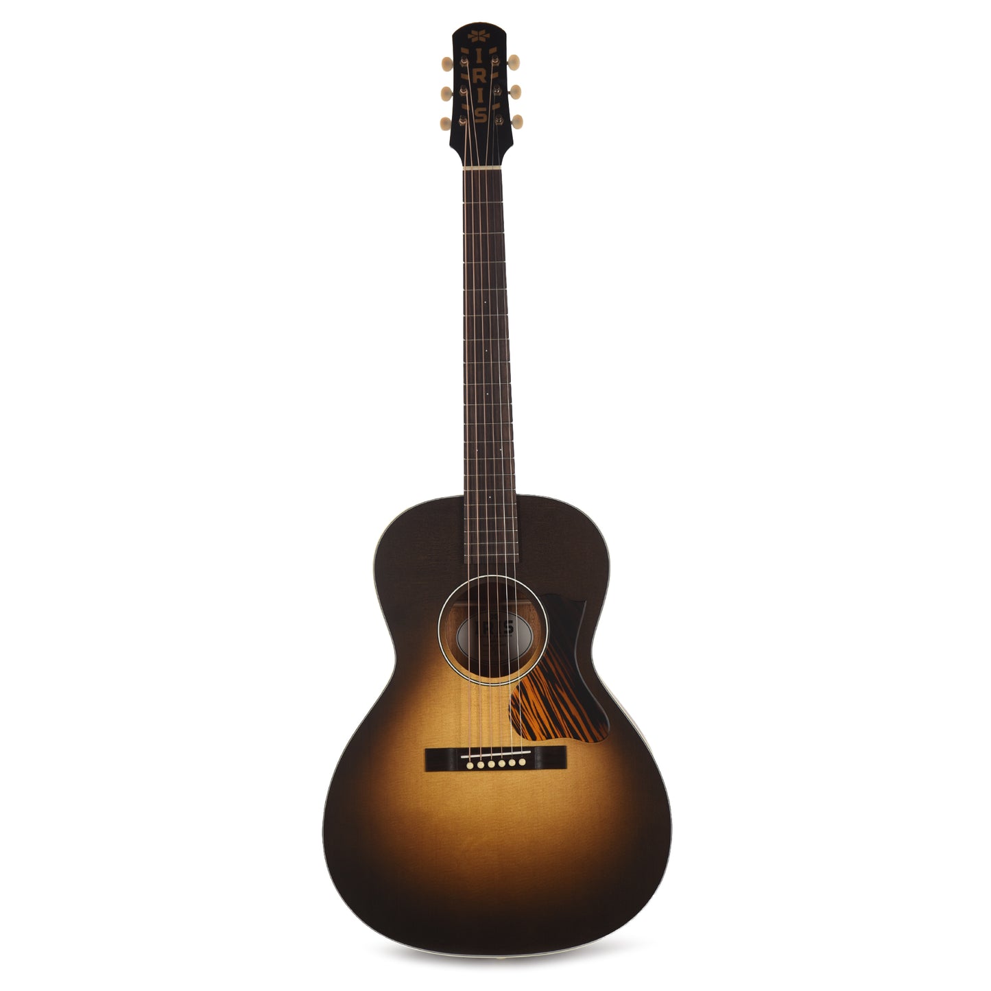 Iris MS-00 Sitka/Mahogany Cremona Burst w/Firestripe Pickguard