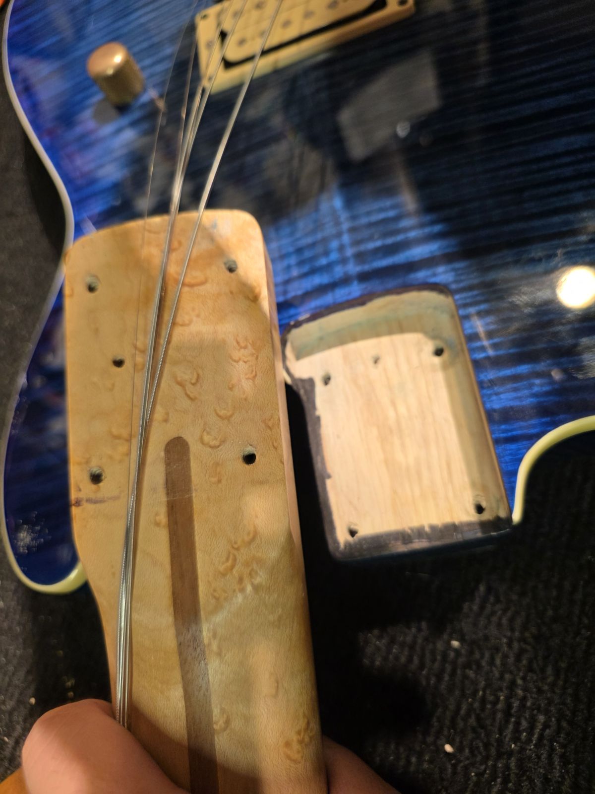 Charvel San Dimas S-Style Grover Jackson Flamed Maple Top Painted By Dan Lawrence Transparent Blue 1980s Electric Guitars