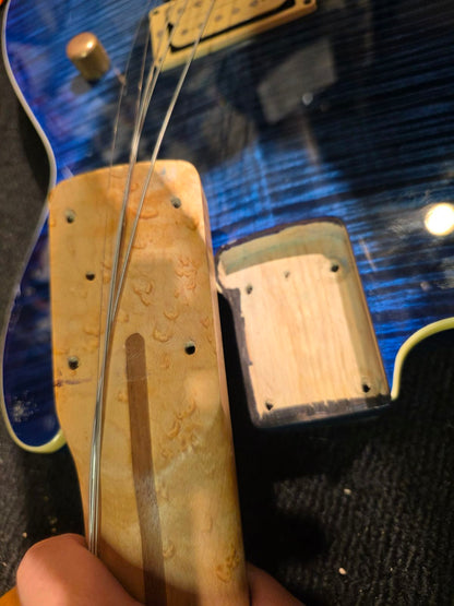 Charvel San Dimas S-Style Grover Jackson Flamed Maple Top Painted By Dan Lawrence Transparent Blue 1980s Electric Guitars