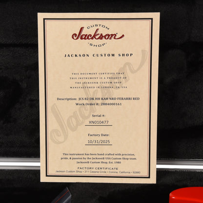 Jackson Custom Shop 1982 Dinky Nitro Relic Dive Bar Ferrari Red