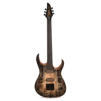 Mayones Duvell Elite 4Ever 6 AAA Curly Poplar Natural Fade Black Burst