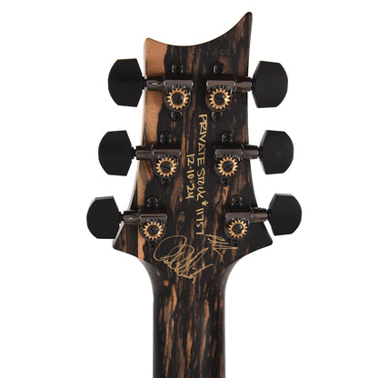 PRS Private Stock #11757 Custom 24 Stoptail Curly Maple/Swamp Ash Purple Glow w/Pale Moon Ebony Neck & Bats in Flight Inlay