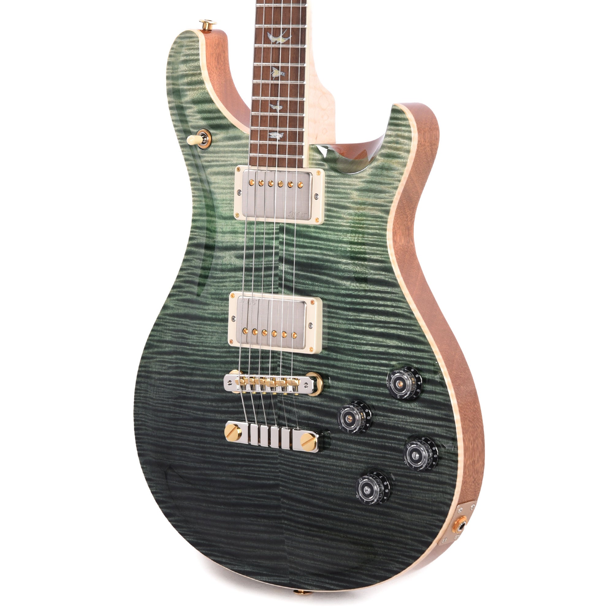 PRS Wood Library McCarty 594 10-Top Flame Trampas Green Fade w/Figured Stained Maple Neck & Brazilian Rosewood Fingerboard