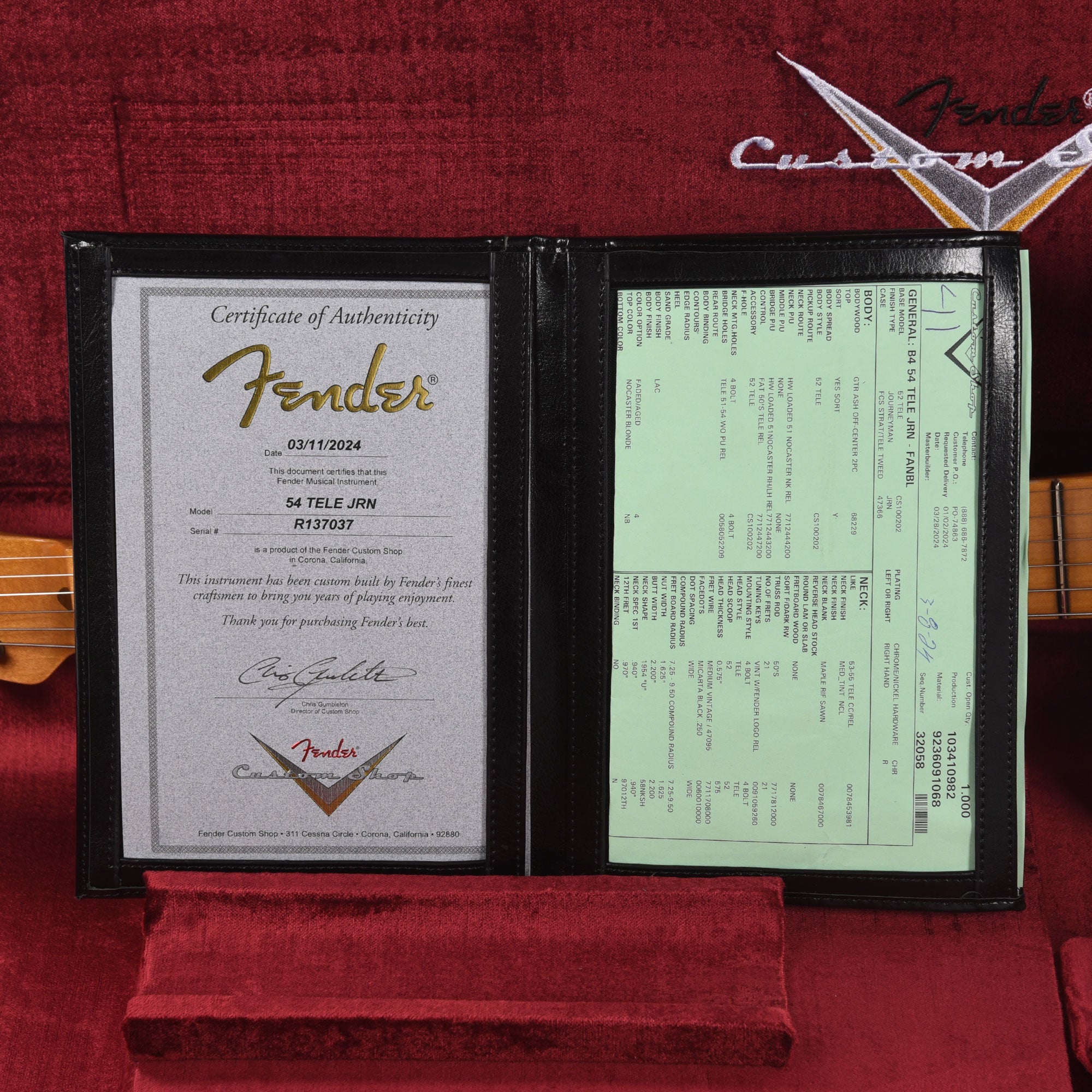 Fender Custom Shop 1954 Telecaster Journeyman Relic Aged Nocaster Blonde