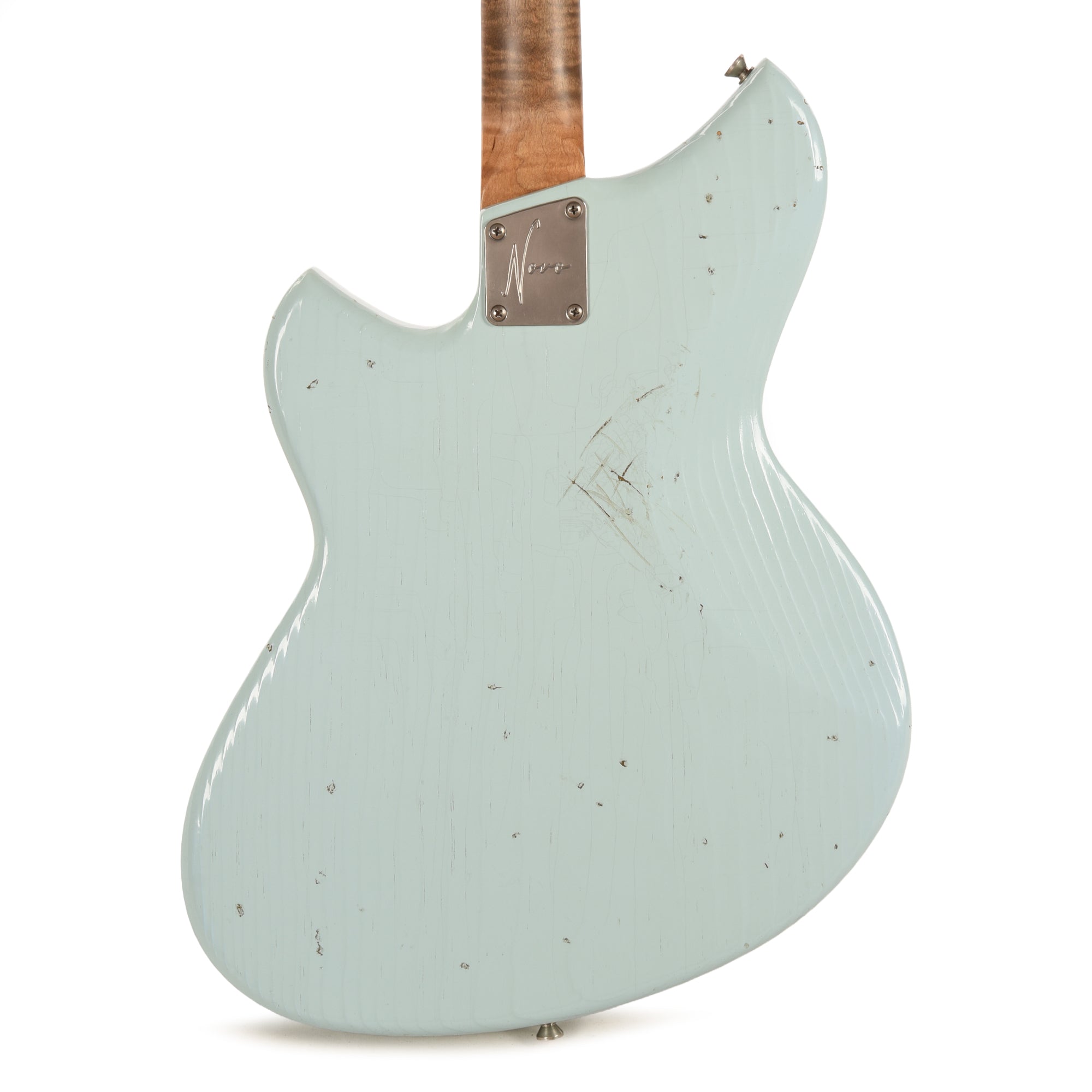 Novo Serus J Light Distress Sonic Blue w/Figured Maple Neck & Fralin P-90s