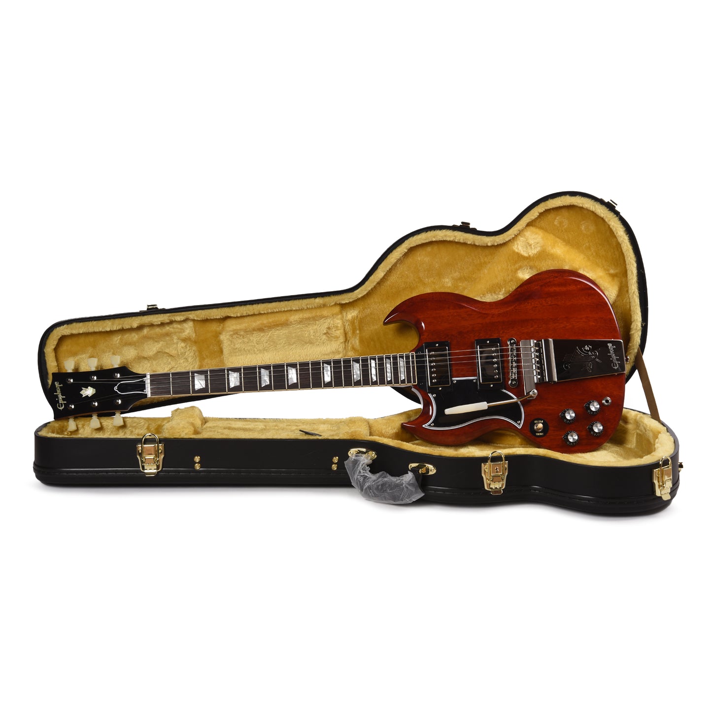 Epiphone Inspired by Gibson Custom 1964 SG Standard Reissue LEFTY Cherry Red w/Maestro Vibrola