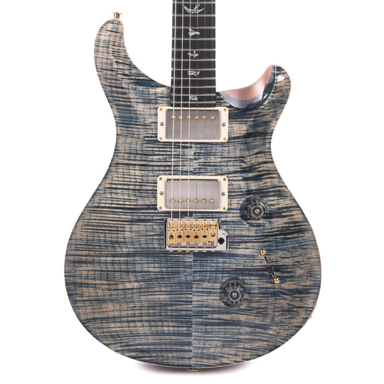 PRS Wood Library Custom 24 Fat Back 10-Top Flame Faded Whale Blue w/Figured Stained Neck & African Blackwood Fingerboard