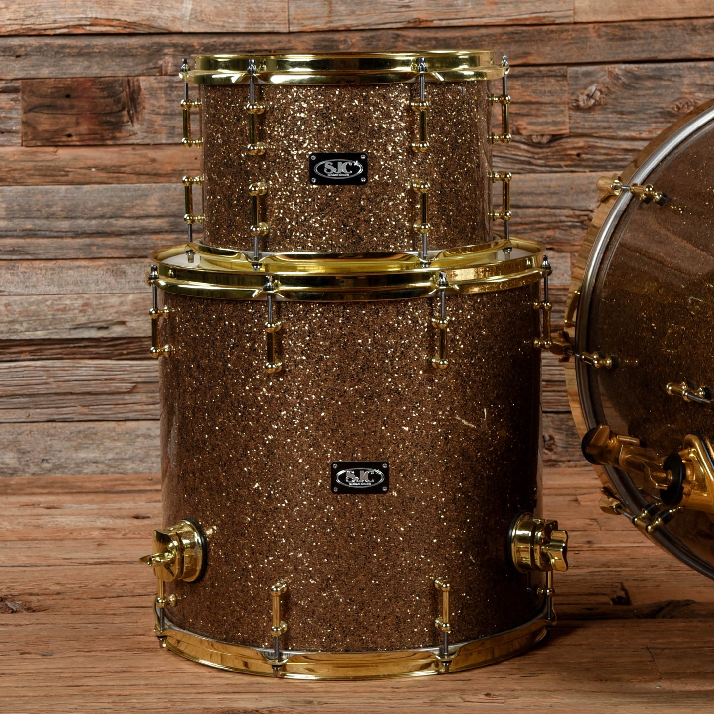 SJC 12/16/22 3pc. Drum Kit Gold Sparkle
