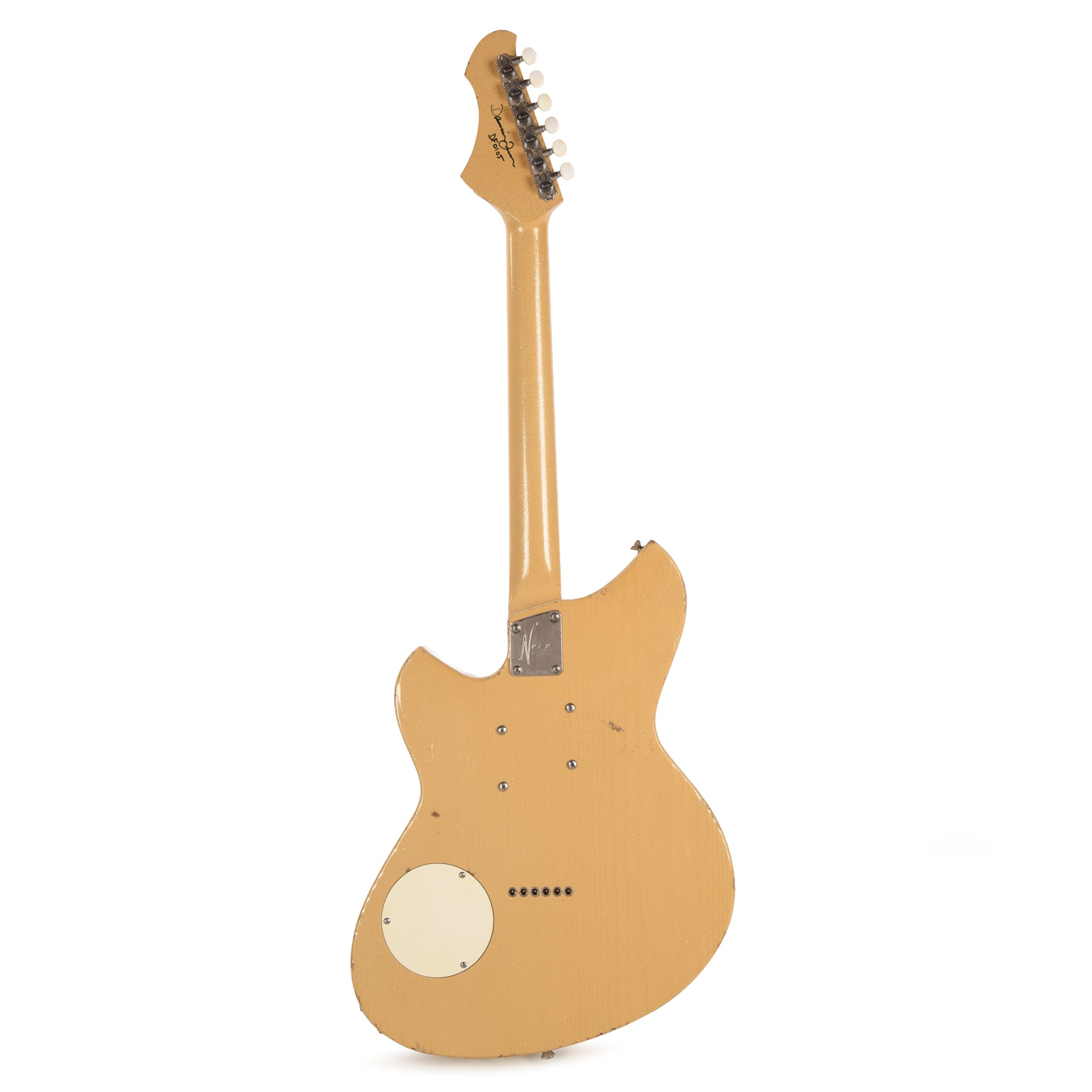 Novo Signature Chambered Serus T Desert Sand Silver Flake Light Distress w/White Vinyl Trim & Lipstick Pickups