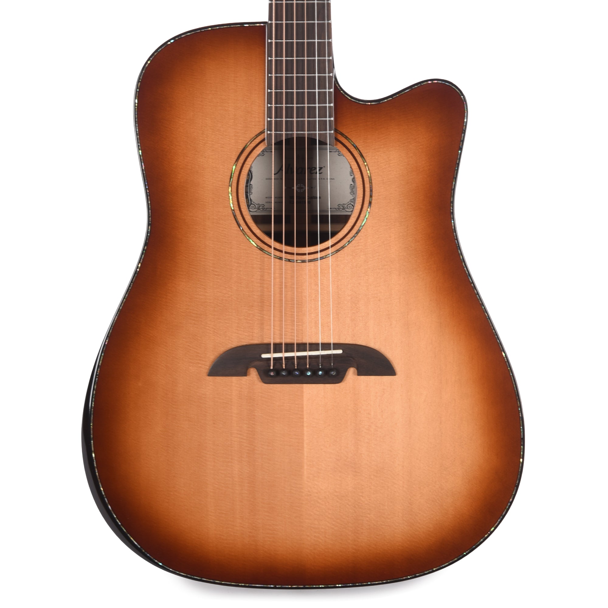 Alvarez MD70ce Custom Masterworks Dreadnought Solid AAA Sitka Spruce/Solid East Indian Rosewood Shadowburst