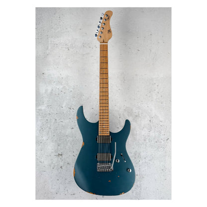 Mayones Aquila V24 Aged S 6 Swamp Ash Monolith Dark Turquoise Metallic Nitro w/Birdseye Maple TEW 3A Neck