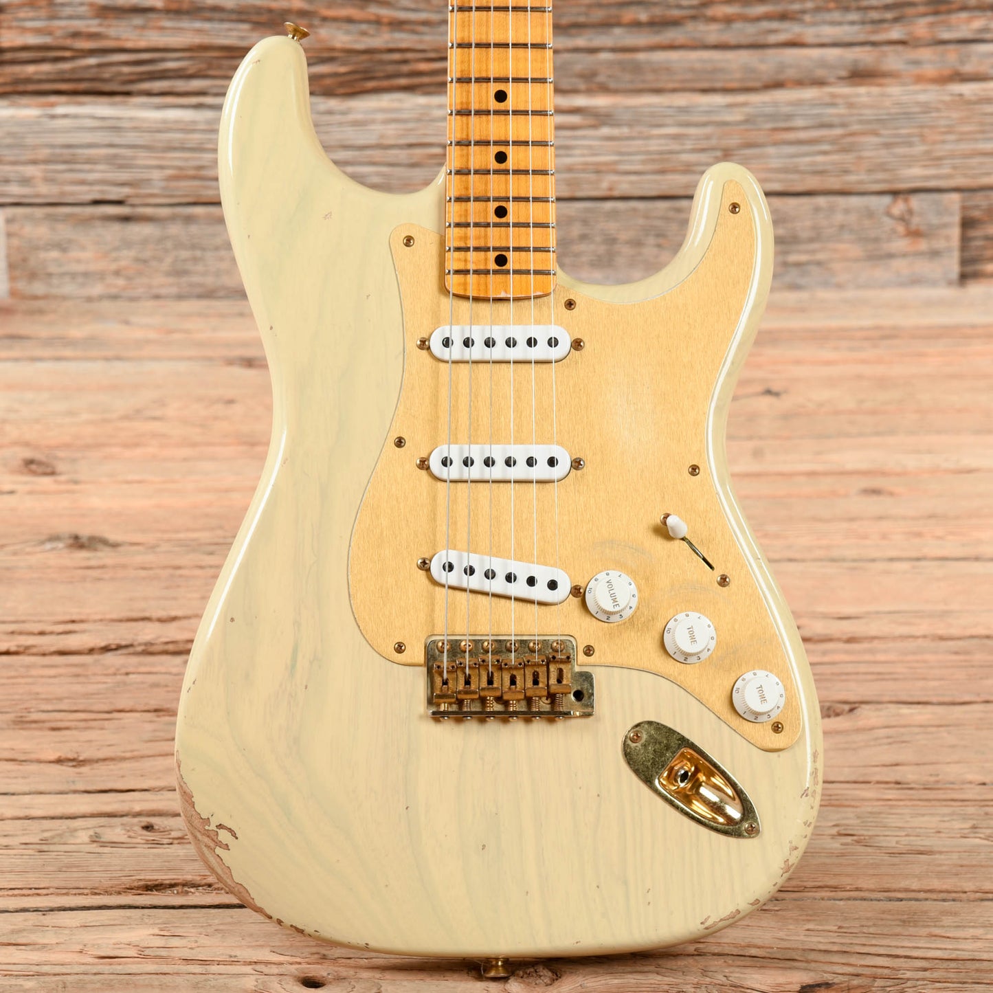 Fender Custom Shop Bone Tone '55 Stratocaster Relic Aged Honey Blonde 2023