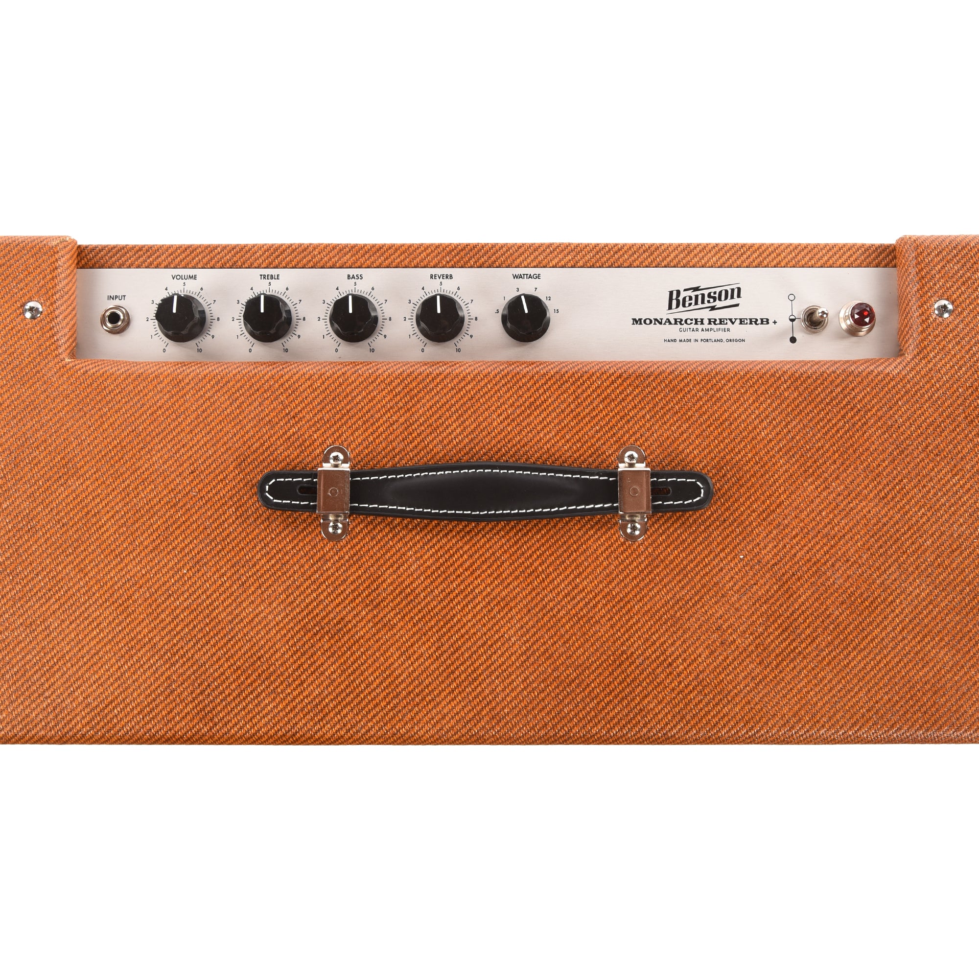 Benson Monarch Reverb Plus 15w 1x12 Combo Amp Aged Tweed w/ Oxblood Grill