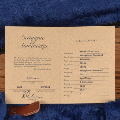 Atkin D37 Pre-War Baked Adirondack/Rosewood Natural