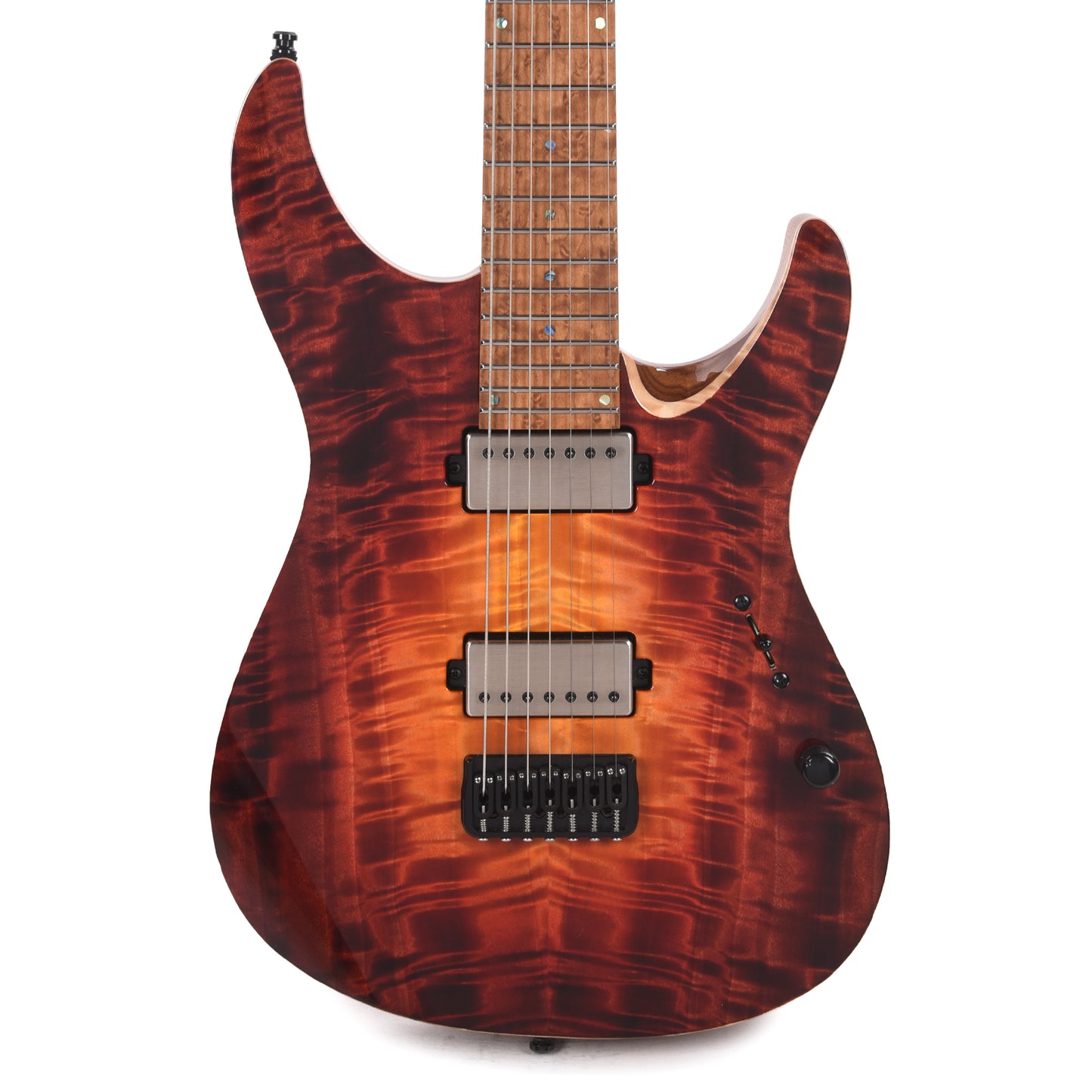 Mayones Aquila Elite S 7 Curly Poplar 5A/Swamp Ash Lava Burst