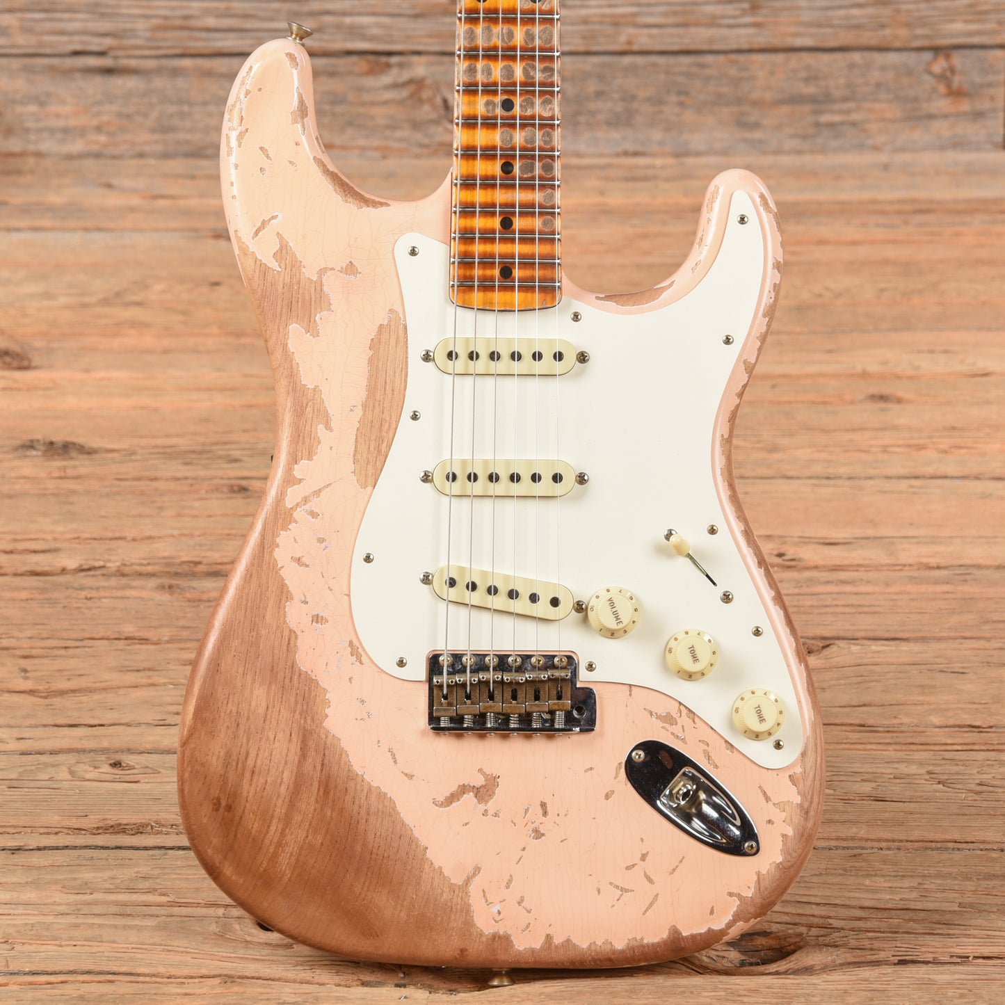 Fender Custom Shop Red Hot Stratocaster Super Heavy Relic Aged Faded Shell Pink 2023