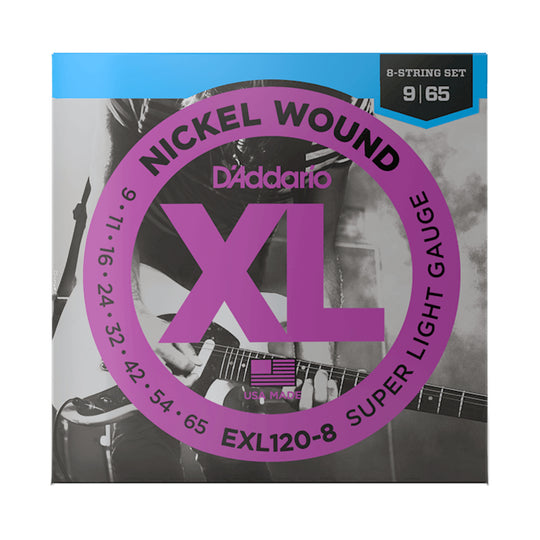 D'Addario EXL120-8 Nickel Super Light 8-String Set 9-56