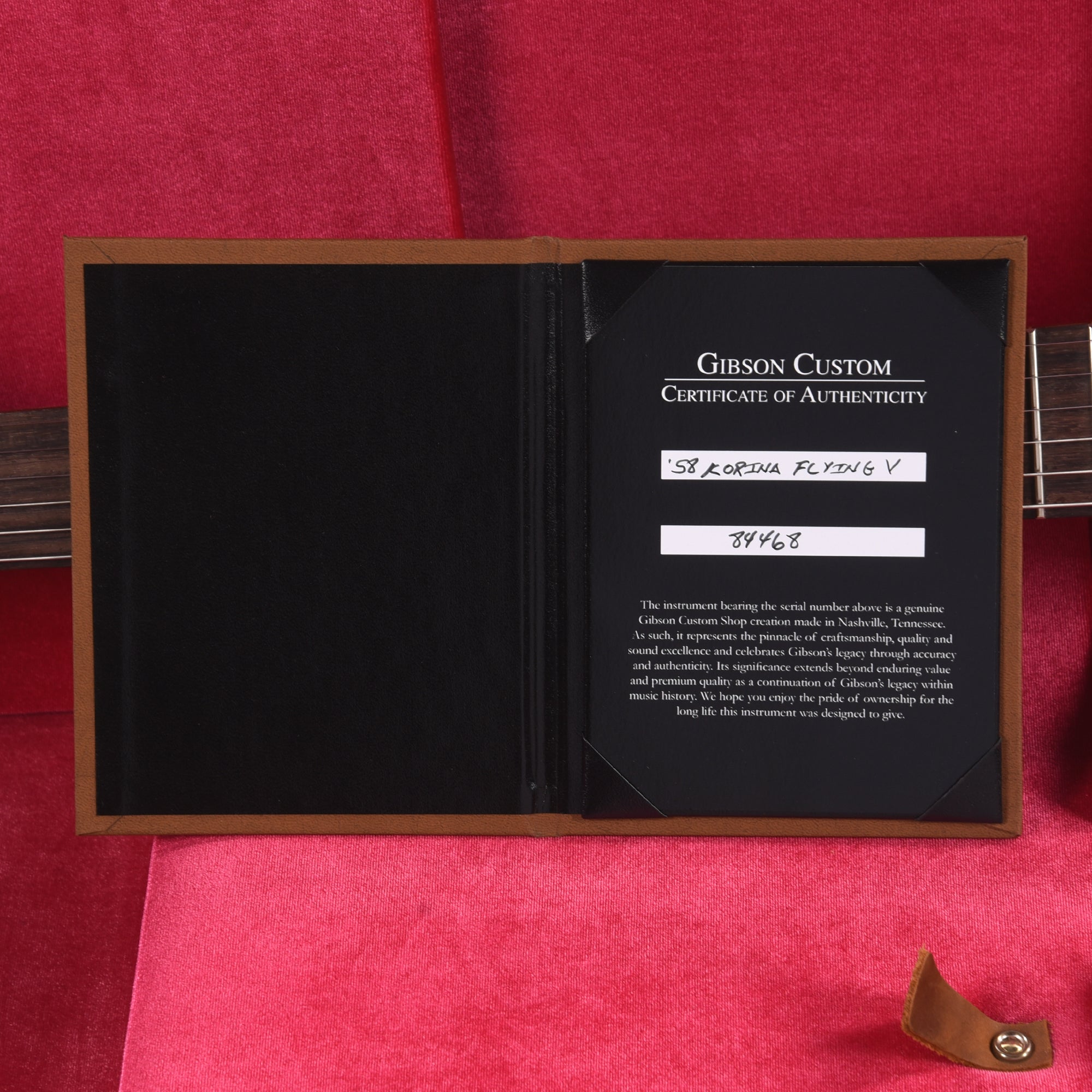 Gibson Custom Shop 1958 Korina Flying V Reissue Natural w/White Pickguard