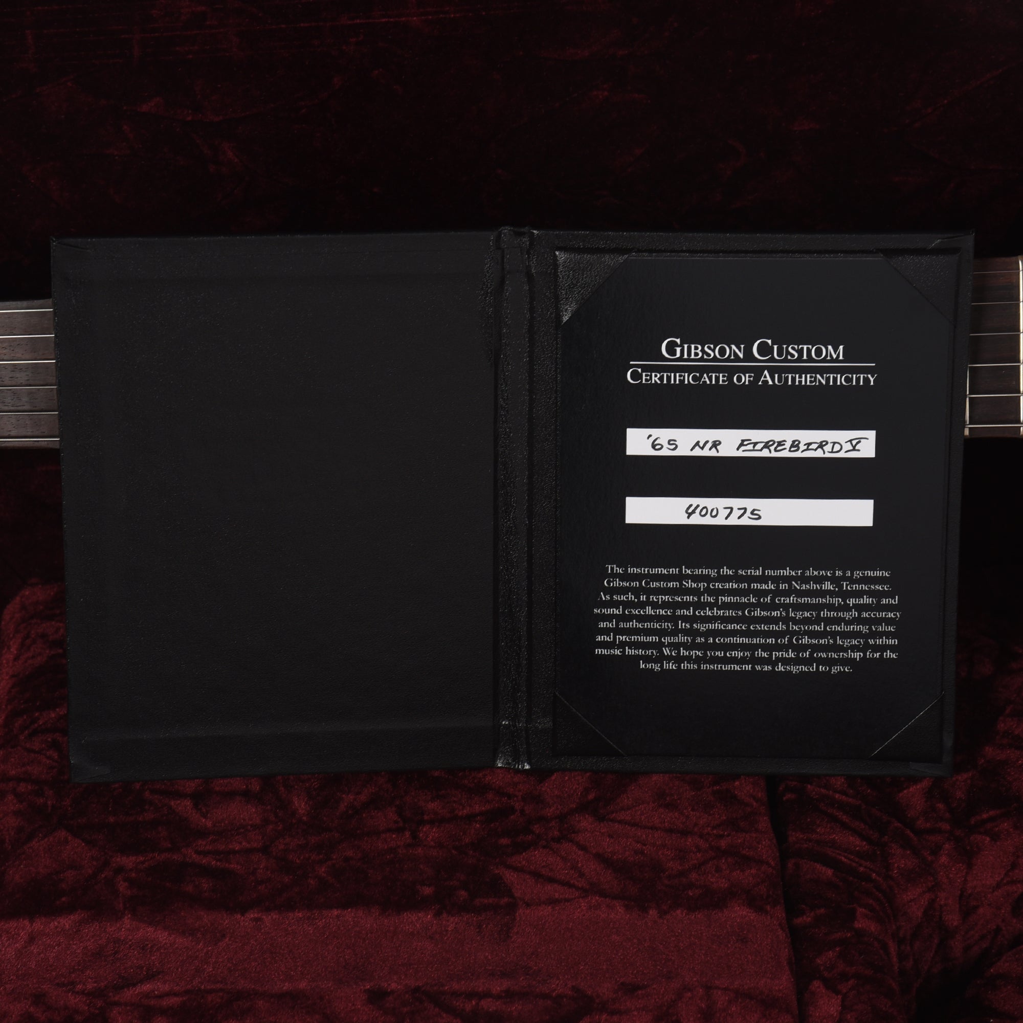 Gibson Custom Shop 1965 Non-Reverse Firebird V Vintage Sunburst VOS w/Maestro Vibrola