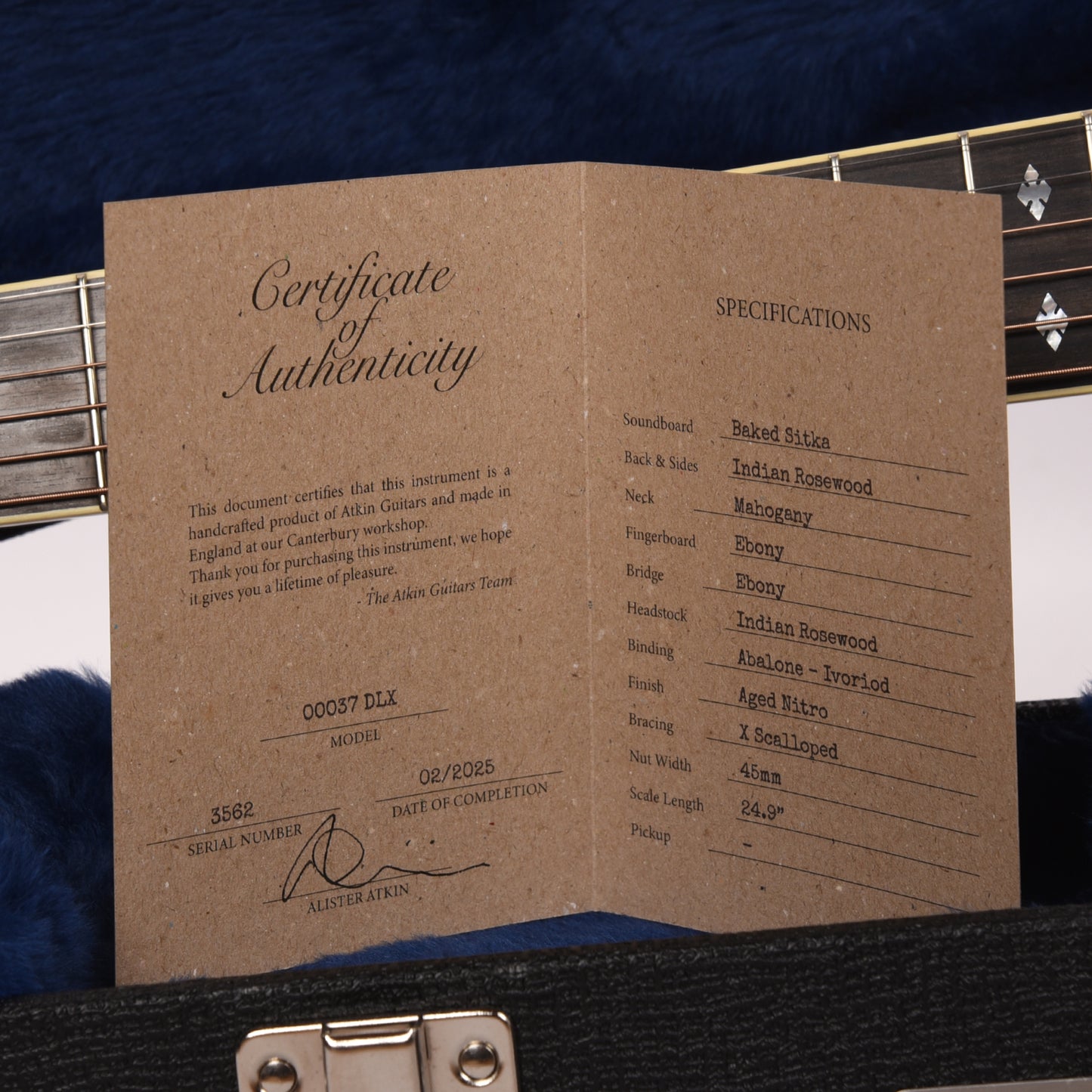 Atkin 00037 Deluxe Baked Sitka/Rosewood Aged Natural