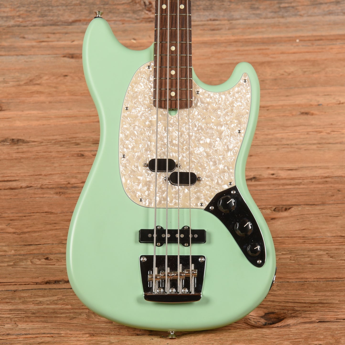 Fender American Performer Mustang Bass Satin Surf Green 2019