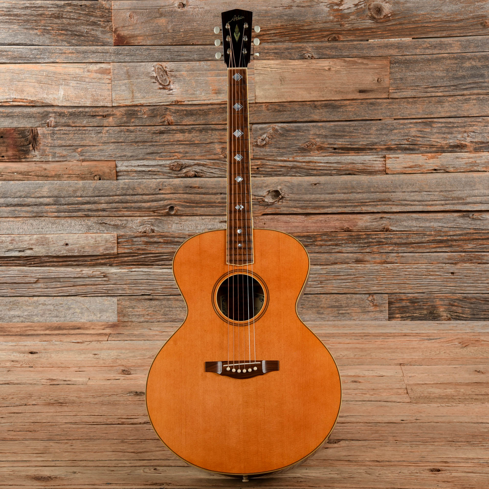 Atkin The ASJ Small Jumbo Aged Baked Sitka/Mahogany w/Cherry Back & No Pickguard Natural