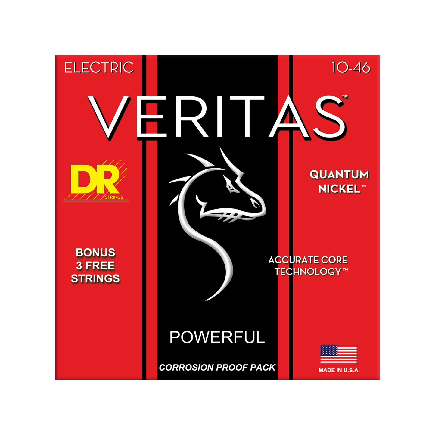 DR Strings VERITAS Coated Core Technology Electric Guitar Strings Medium 10-46