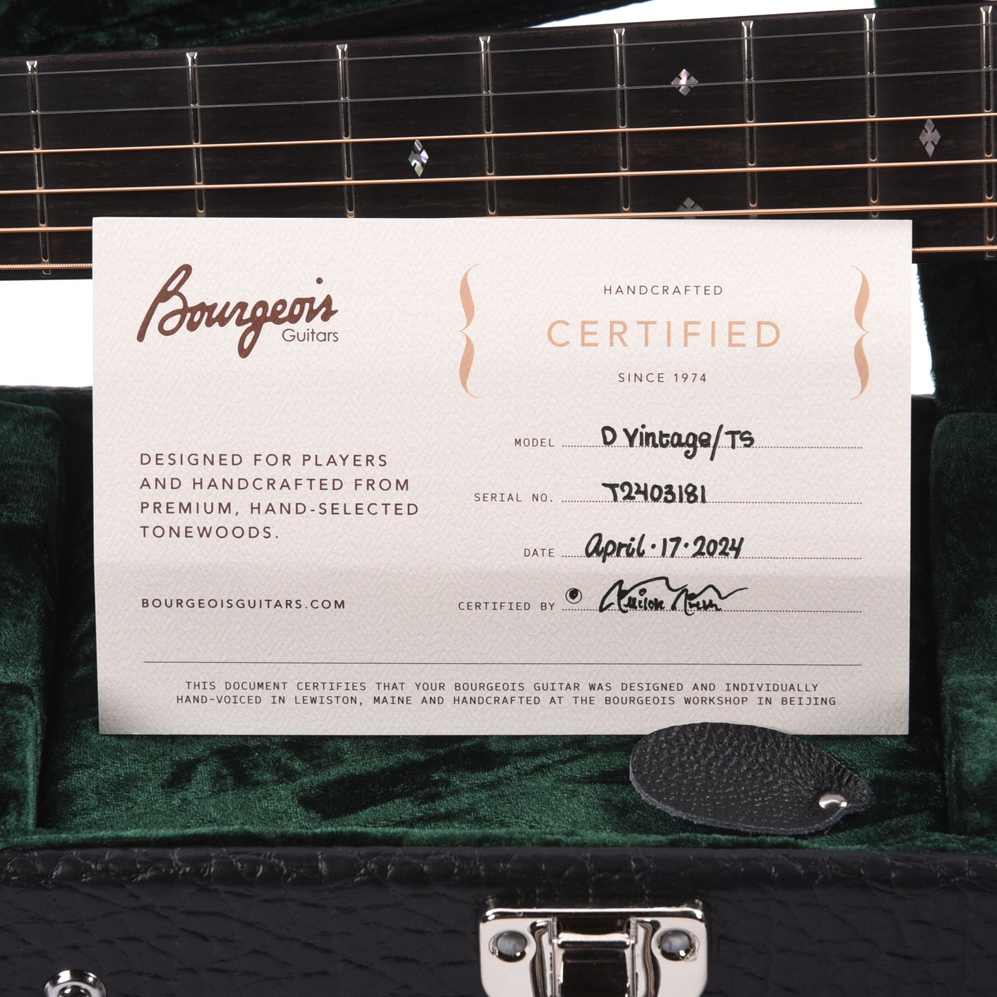 Bourgeois Touchstone Vintage D Alaskan Sitka/Indian Rosewood Natural