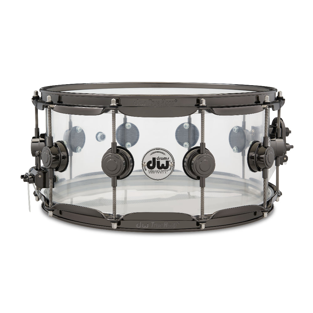 DW 6.5x14 Collector's Series Clear Acrylic Snare Drum w/ Black Nickel hardware