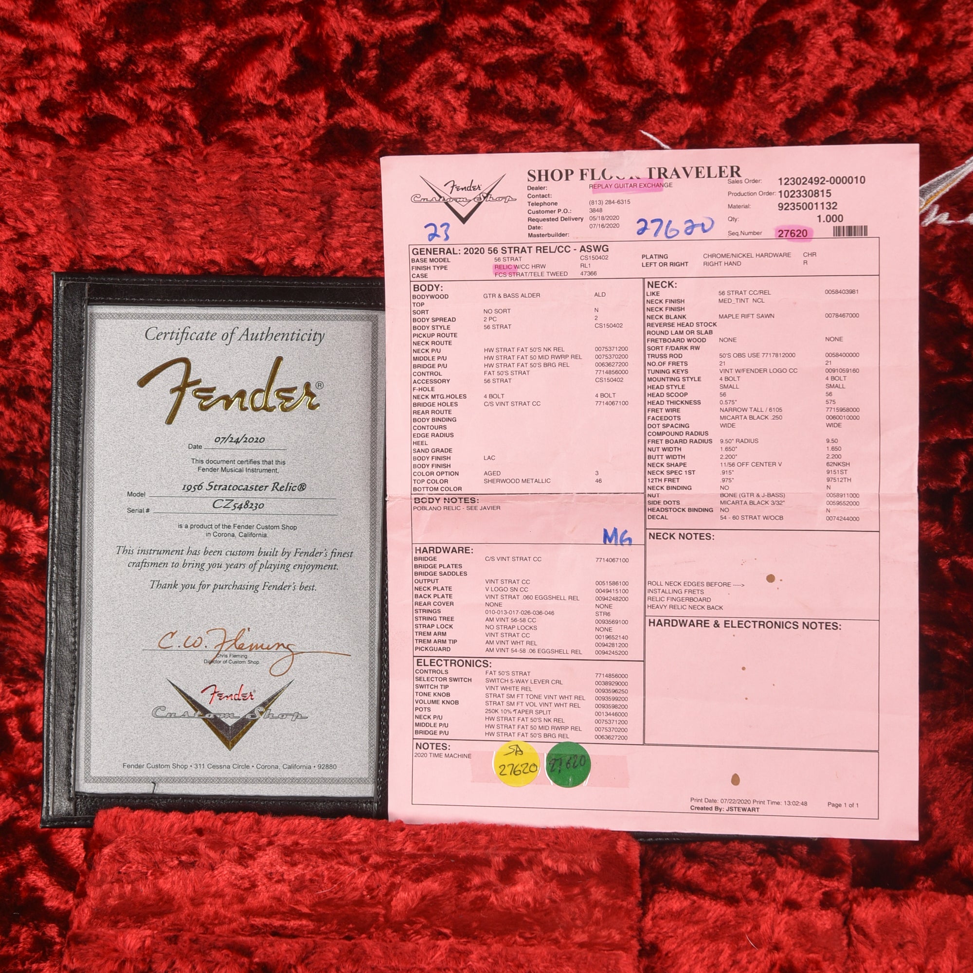 Fender Custom Shop '56 Stratocaster Relic Sherwood Metallic 2020