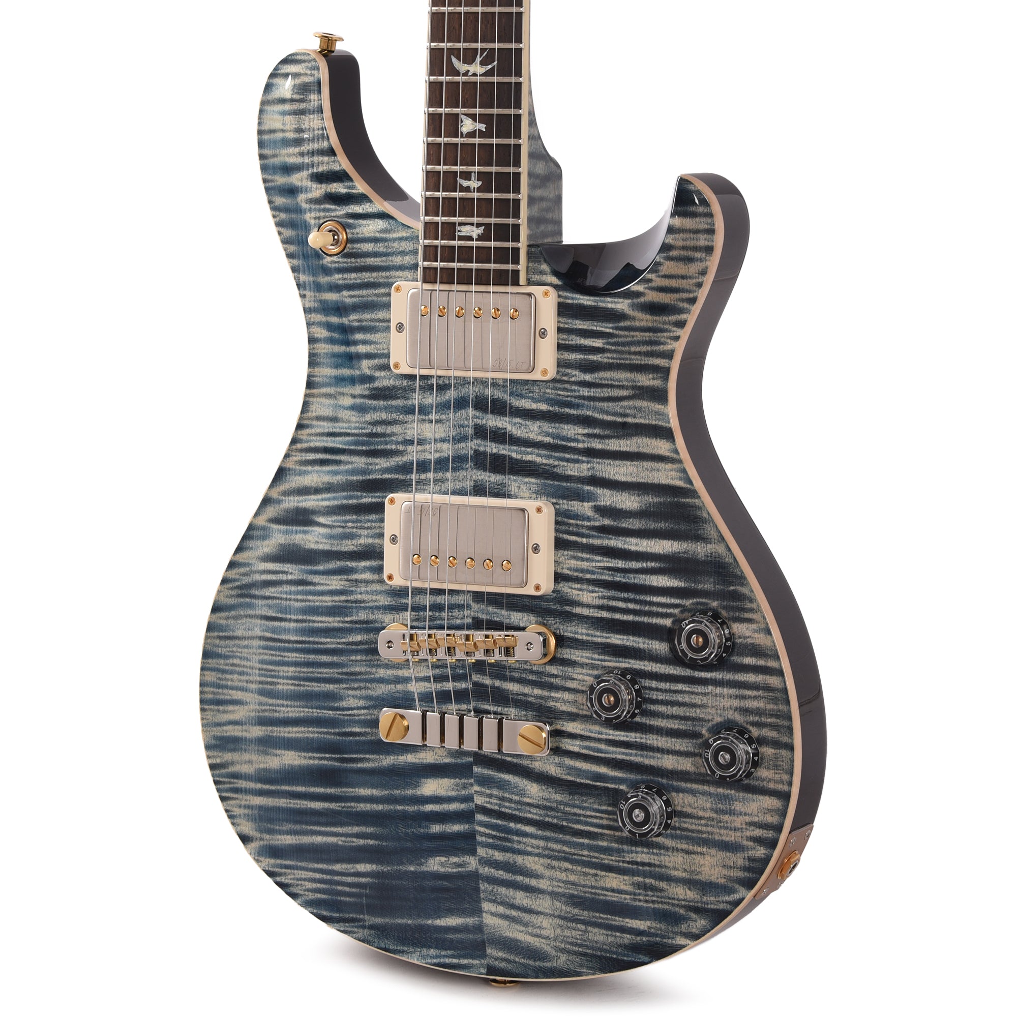PRS Wood Library McCarty 594 10-Top Flame Faded Whale Blue w/Figured Stained Maple Neck & Brazilian Rosewood Fingerboard