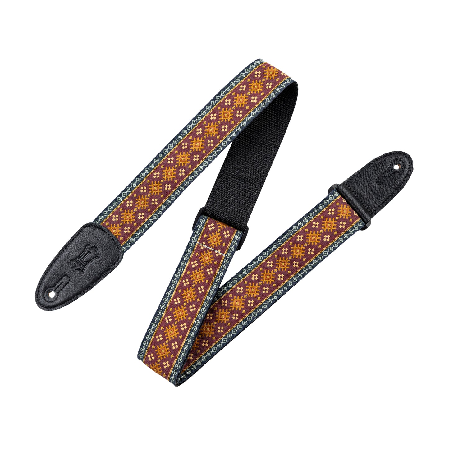Levy's Original Hootenanny Series 2" Red Aztec Hootenanny Jacquard Weave Guitar Strap