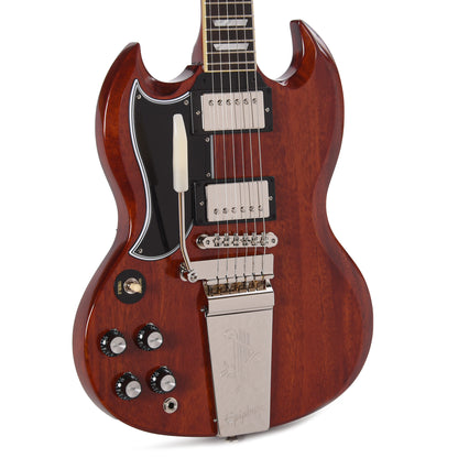 Epiphone Inspired by Gibson Custom 1964 SG Standard Reissue LEFTY Cherry Red w/Maestro Vibrola