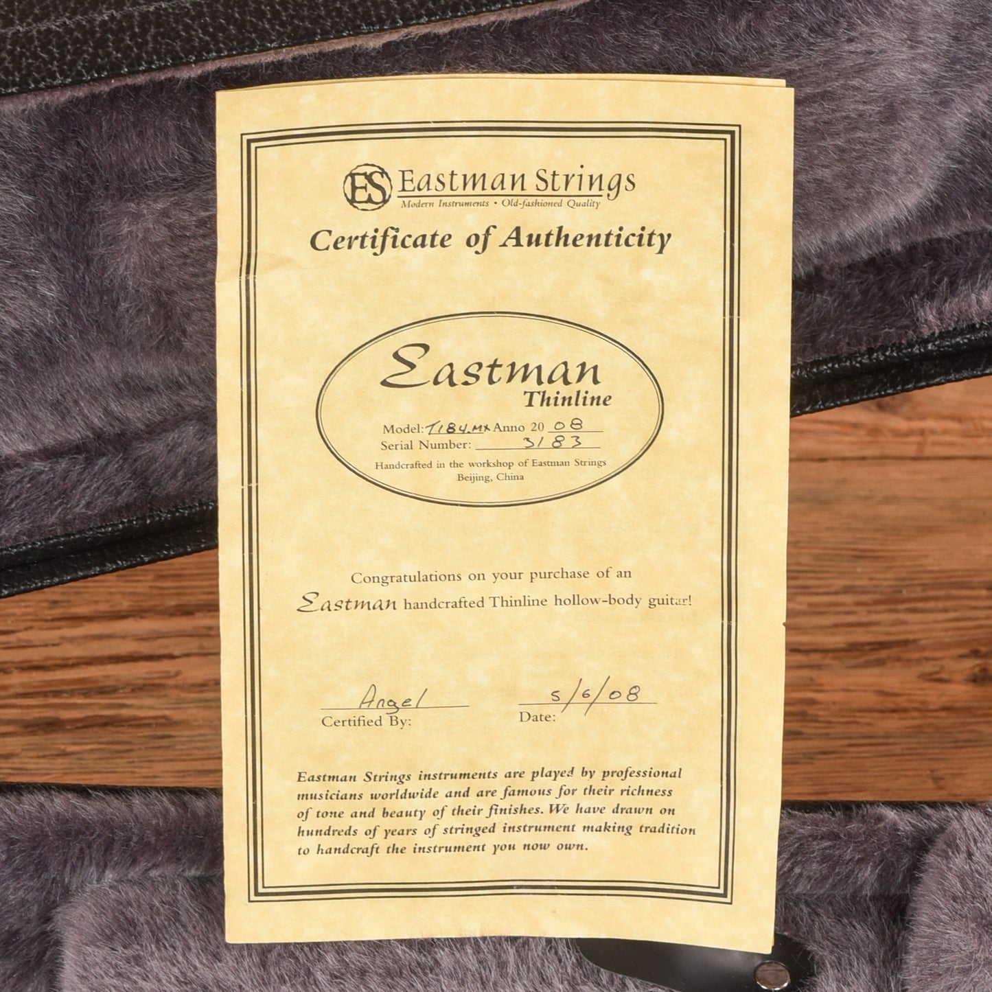 Eastman T184MX Thinline Goldburst 2008