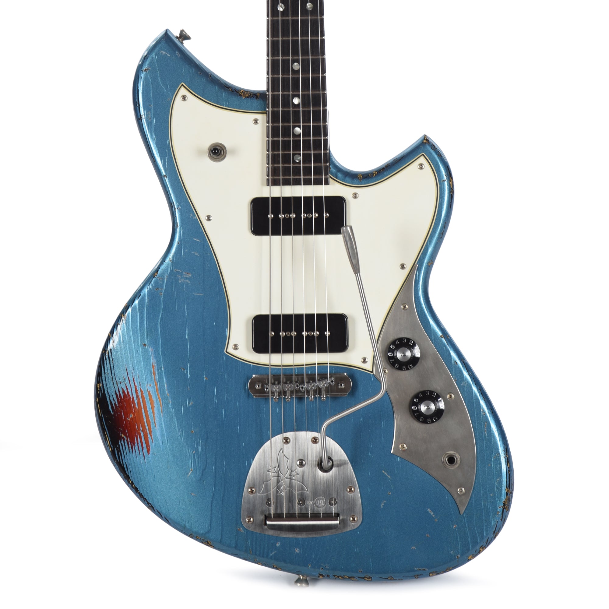 Novo Dealer Limited Nucleus Serus J Lake Placid Blue Over '64 3-Tone Burst Medium Distress
