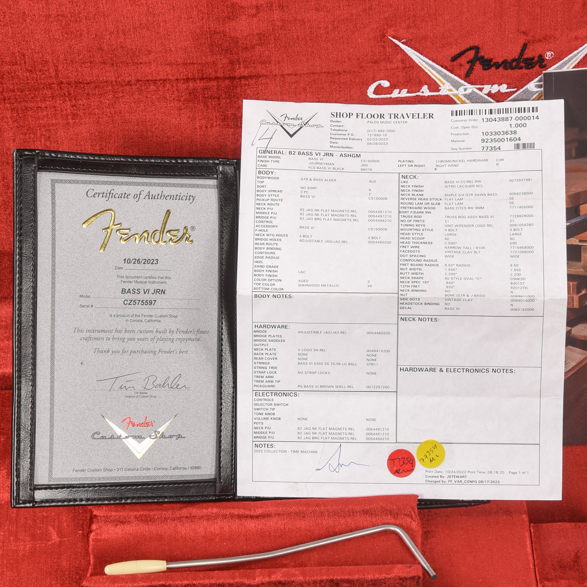 Fender Custom Shop Bass VI Aged Sherwood Green Metaliic 2023