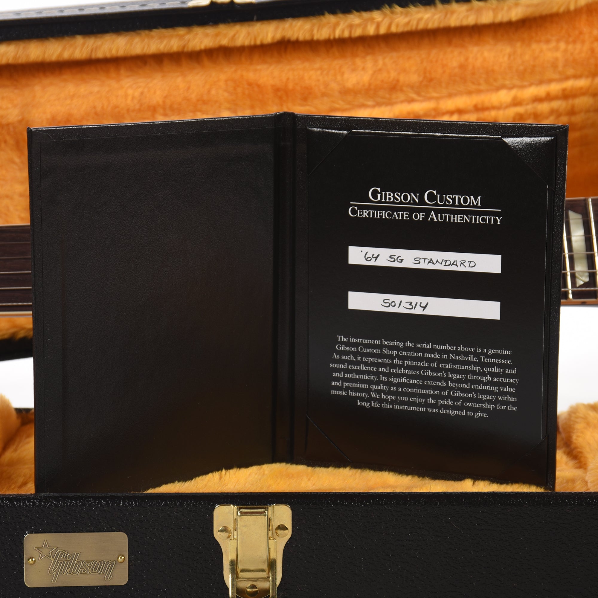 Gibson Custom Shop 1964 SG Standard TV Black & Gold Gloss w/Maestro