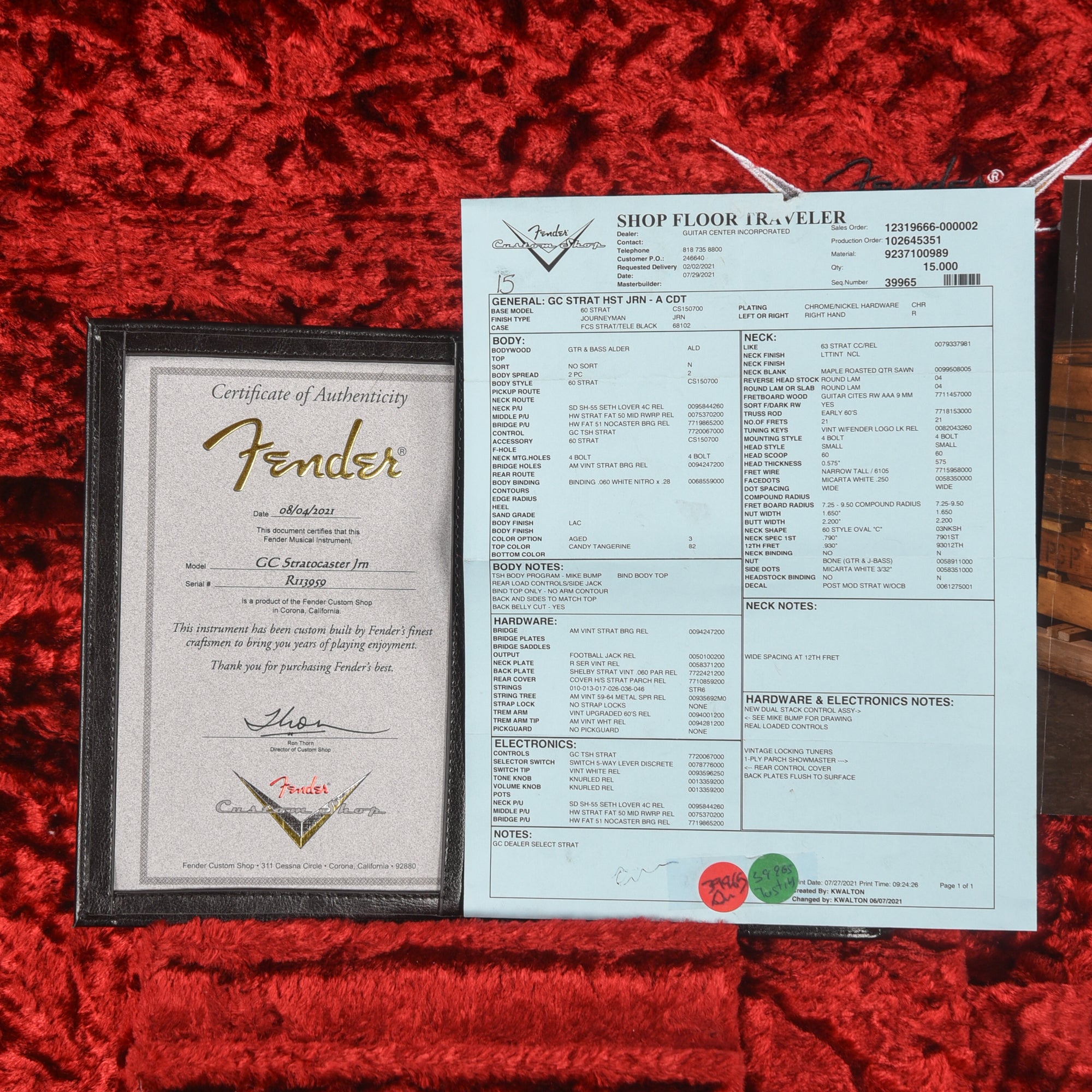 Fender Custom Shop GC Stratocaster Journeyman Relic Candy Tangerine 2021