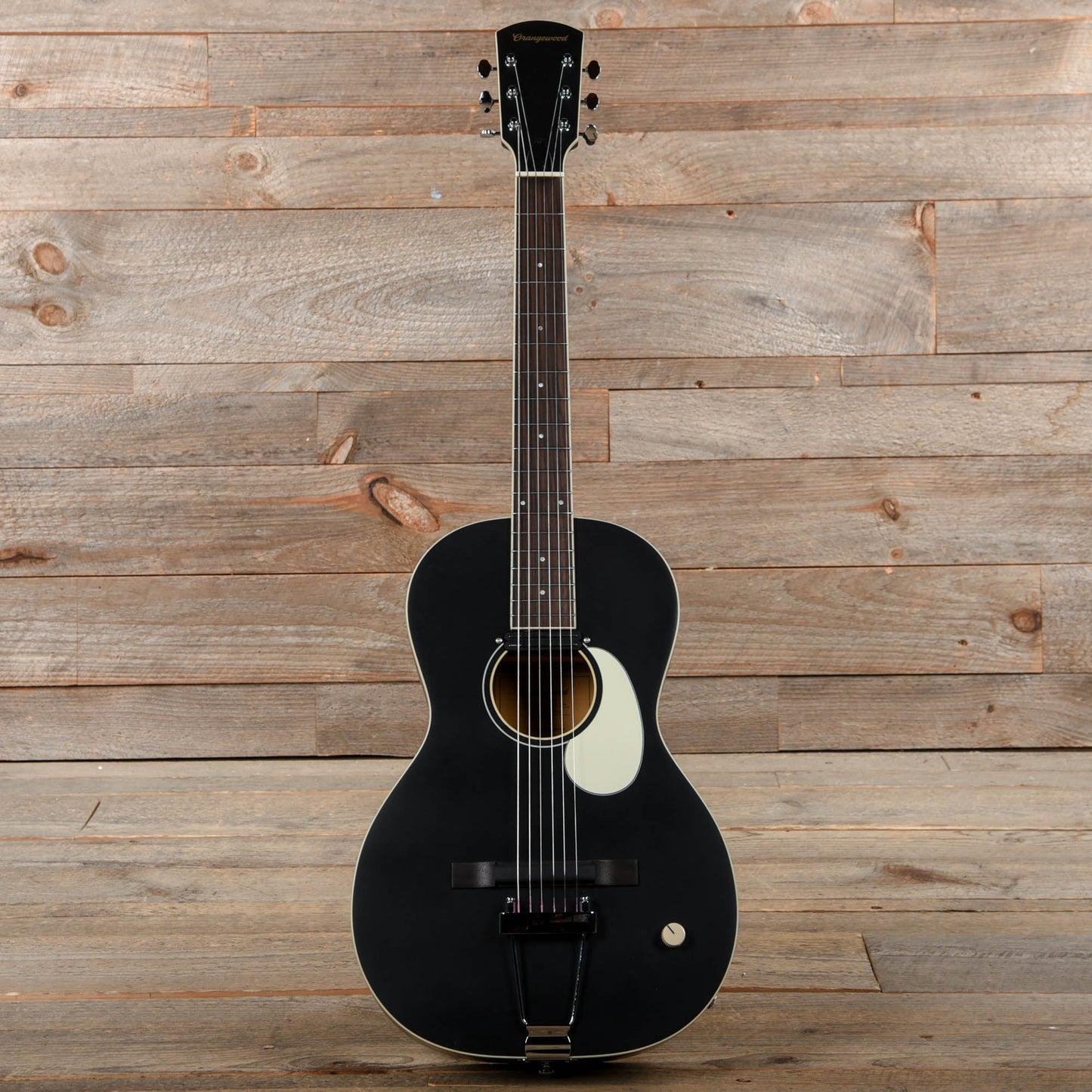 Orangewood Juniper Black Live Rubber Bridge Parlor Acoustic Guitar