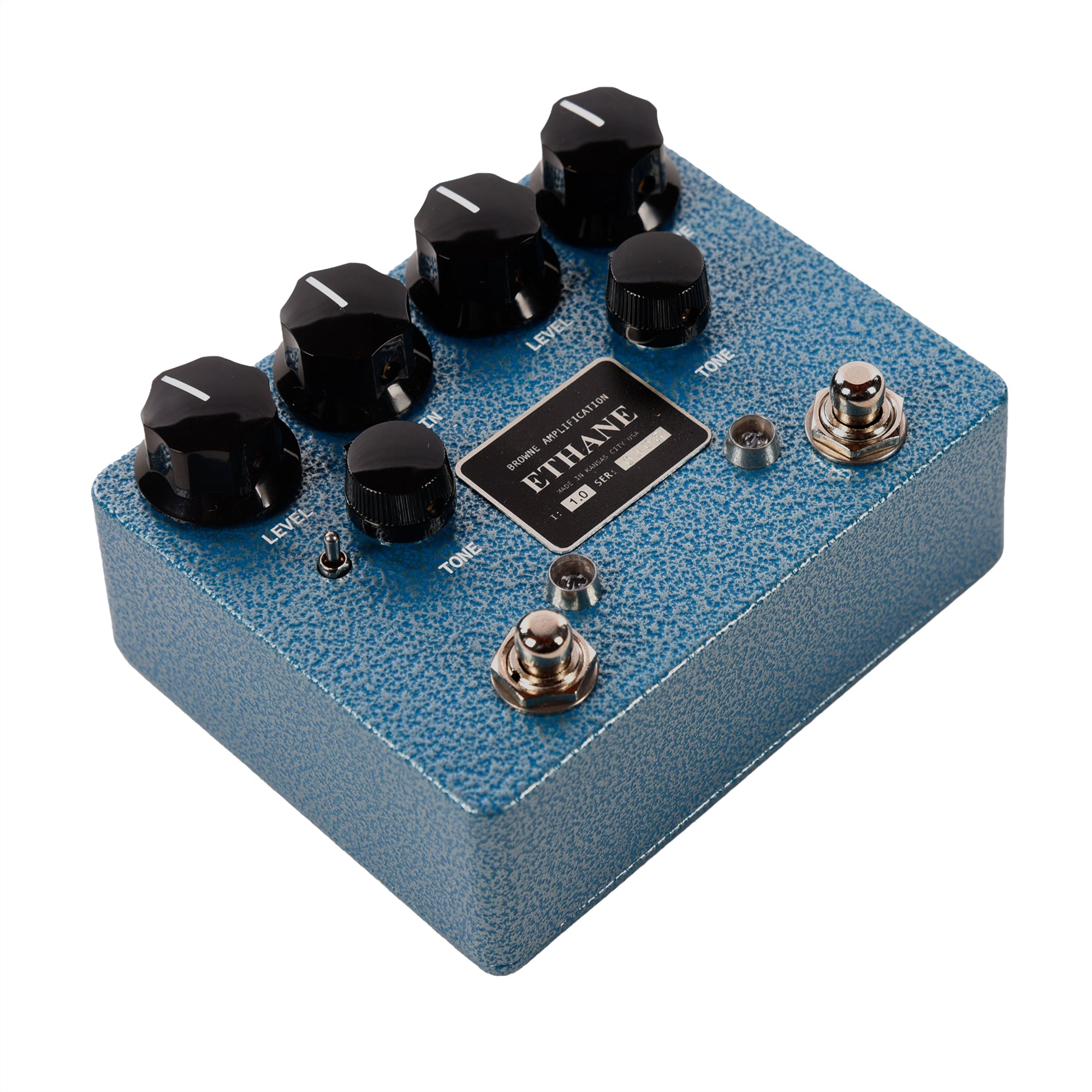 Browne Amplification Ethane Dual Overdrive Pedal Blue Silver Vein
