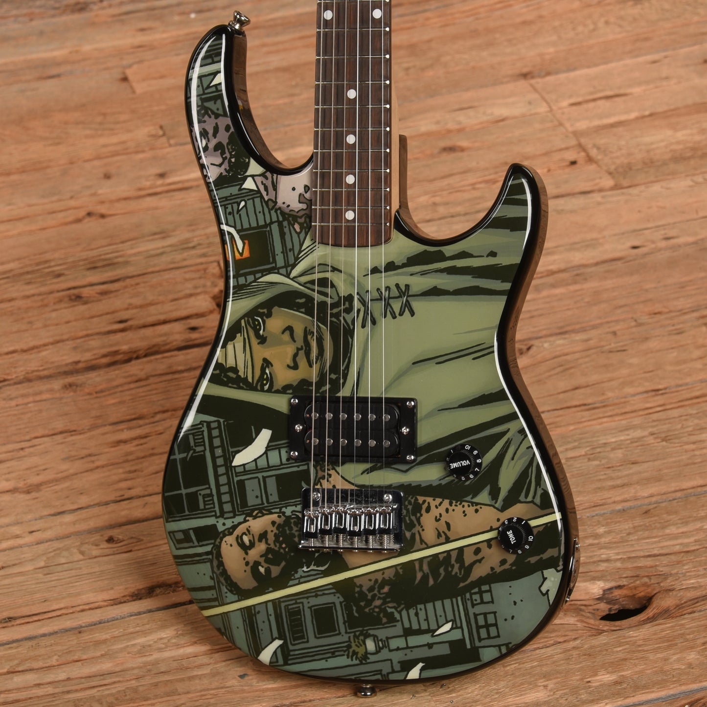 Peavey Walking Dead Rockmaster Black body with custom art on face 2013