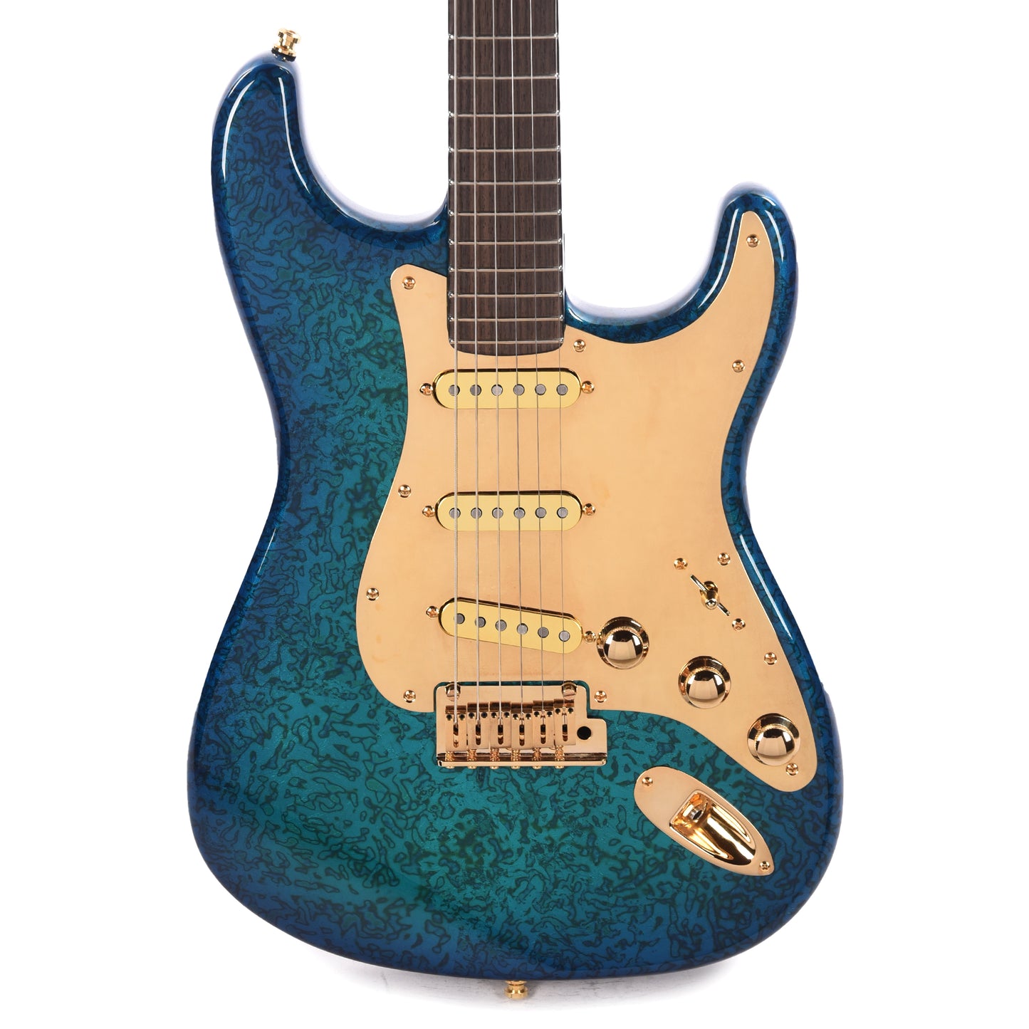 Fender Custom Shop Prestige Collection Elite Stratocaster NOS Variegated Gold Leaf Finish with Sapphire Blue Burst Master Built by Jason Smith