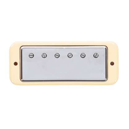 Lollar Mini Humbucker Neck Position Chrome Soap Bar / LP Mount Cream Ring Single Conductor