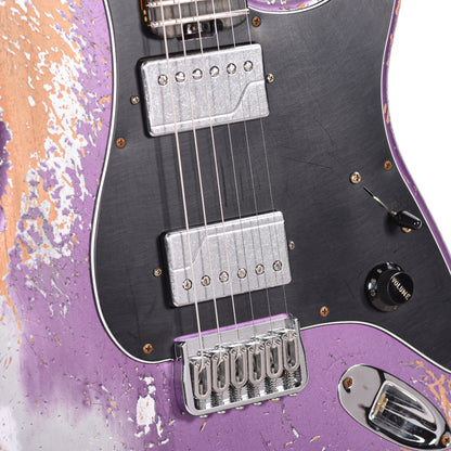 Fender Custom Shop Stratocaster Hardtail HH Heavy Relic Purple Metallic Master Built by Dennis Galuszka w/Fluence Humbuckers